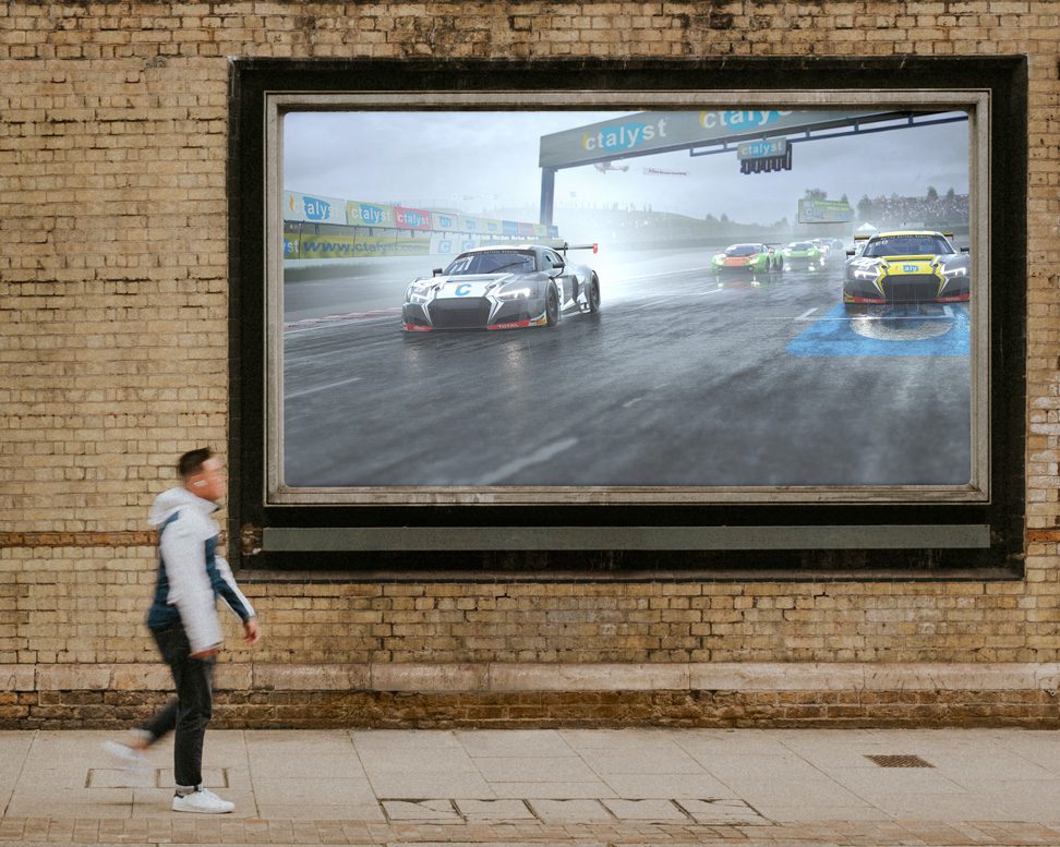 disrupted logic - in game advertising - a street billboard advertising a game